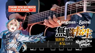 Longman - Spiral (TV size) Fingerstyle Guitar Cover with Easy Tabs | Mushoku Tensei season 2 opening