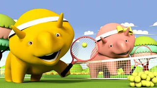 Invata culorile - joaca tenis! - Dinozaurul Dino 👶 Desene animate educaţionale pentru copii