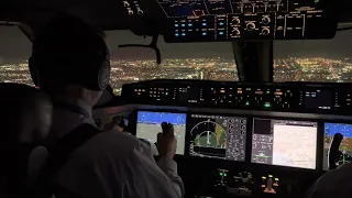 Gulfstream 650 Night Arrival into Los Angeles
