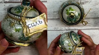 The decor of the jar, Vintage. Craquelure. Decoupage.   Декор баночки. Винтаж. Кракелюр. Декупаж.