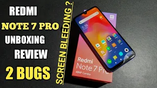 Redmi Note 7 Pro (Neptune Blue ) Unboxing + Review with 2 Bugs | Redmi Note 7 Price Screen Bleeding?