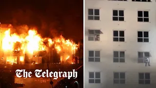 Cambodia casino fire: People seen leaning out of windows attempting to escape blaze in Poipet