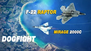 F-22 Raptor Vs Mirage 2000C Dogfight | Digital Combat Simulator | DCS |