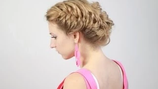 Вечерняя прическа с плетением рыбий хвост. Evening Hairstyle "Fishtail" Braiding