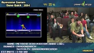 [AGDQ 2014] Metroid Zero Mission Speedrun by Dragondarch (Audio Delay Fix)