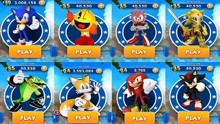 Sonic Dash All 52 Characters Unlocked - Sonic Knuckles Tails Amy LinerBacker Omega Excalibur Sonic