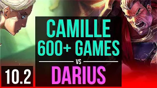 CAMILLE vs DARIUS (TOP) | 600+ games, 65% winrate, KDA 5/3/10 | Korea Grandmaster | v10.2