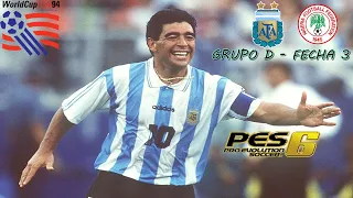MUNDIAL EEUU 🇺🇸 1994 CON ARGENTINA 🇦🇷 EN PES 6 | FECHA 3 V.S NIGERIA - GRUPO D | Pes 6 en Español