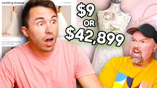 CHEAP vs EXPENSIVE Wedding Dresses - Can Men Guess the Retail Price?!