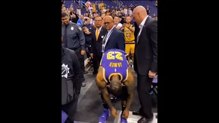 lebron james gives kid game worn shoes after the game