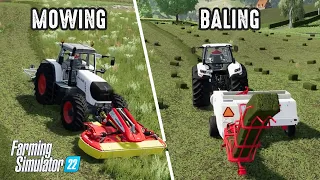 Grass Harvest - Mowing, Raking & Baling with Fendt 930 Vario - Farming Simulator 22