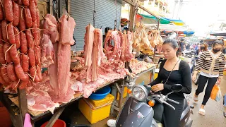 Cambodian Food Market Scenes - Pork, Fish, Vegetables, Meat, Chicken & More - Food Marke View