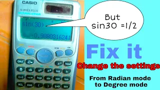 Fix scientific calculator issue. change settings from radians to degree. values of sin, cos or tan