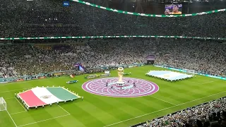 Ceremonia de himnos nacionales Argentina vs. México en el mundial Qatar 2022. 26 de Noviembre 2022.