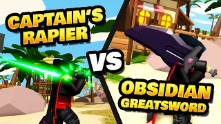 Captain's Rapier vs. Obsidian Greatsword in Roblox Islands