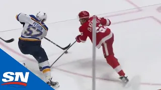 Blues’ David Perron Splits The Red Wings’ Defence And Scores Top Shelf