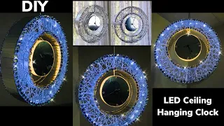 DIY Glamorous Hanging Clock Sconce || Using Table Placemats & LED Lighting || Home Decor Ideas 2020