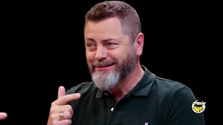 Nick Offerman Giggling/Laughing/Crying, and saying 'HABAÑERO' on Hot Ones