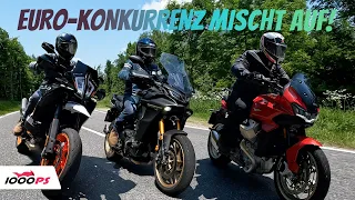 Sporttourer Dreikampf! Moto Guzzi V100 vs. Yamaha Tracer 9 GT vs. KTM 890 SMT Vergleichs-Test 2023