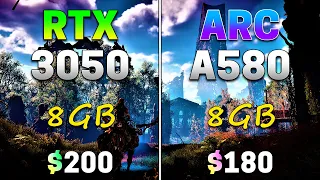 Intel ARC A580 8GB vs RTX 3050 8GB | PC Gameplay Benchmark Tested
