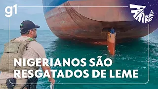 EXCLUSIVO: veja o resgate de nigerianos que viajaram escondidos em leme de navio I FANTÁSTICO