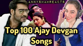 Top 100 Ajay Devgan Songs/ reaction/ Annyshahreacts