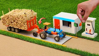 diy tractor mini petrol pump & weightbridge machine science project || @MiniCreative1 || keepvilla