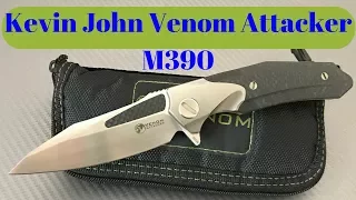 Kevin John Venom Attacker knife from China M390 blade titanium framelock flipper