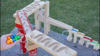 Marble Run Race ASMR ☆ 5 HABA Wooden Marble Run Course & Coca-Cola Building