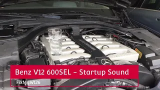 Benz S Class 600SEL V12 Engine StartUp Sound and ripple test