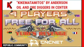 Red Alert 2 - Kikematamitos Map 4 Players FFA Online Multiplayer in CnCNet