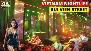 Vietnam Nightlife | Midnight Walk in Bui Vien Street Ho Chi Minh City | Walking Tour [4K]