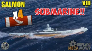 Submarine Salmon 4 Kills & 43k Damage | World of Warships Gameplay