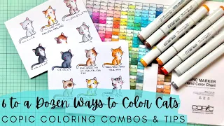 Six to a Dozen (or More) Ways to Color Cats | Copic Coloring Combos & Tips | Hello Bluebird Stamps