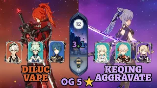 Diluc and Keqing - OG 5⭐ Showcase - Genshin Impact Abyss 3.1 - Floor 12 9 Stars