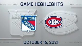 NHL Highlights | Rangers vs. Canadiens - Oct. 16, 2021