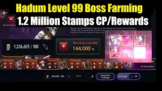 Black Desert Mobile Hadum Boss Lv.99 Farm: 1.2 Million Stamps CP & Rewards