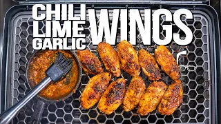 INSANELY EPIC CHILI LIME GARLIC WINGS COOKED ON MY NEW FAVORITE TOY! | SAM THE COOKING GUY