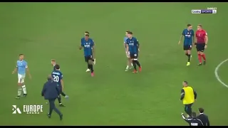 expulsión de Luiz Felipe después de celebrar encima de Joaquín Correa Lazio vs Inter de Milán 👍