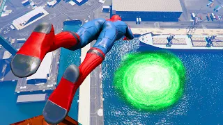 GTA 5 Random Portals #24 (Secret Location/Spiderman Mission/Water Slide Ragdolls)