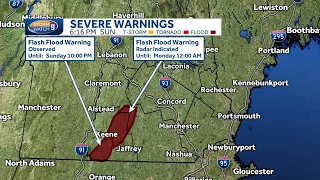 Flash flood warnings issued for parts of Cheshire, Sullivan, Hillsborough counties in New Hampshire