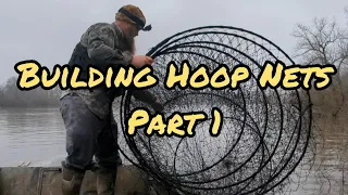 Flathead CATFISH Hoop Net: How to Build a Hoop Net with Factory Netting PART 1