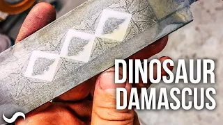 MAKING DINOSAUR DAMASCUS!!! Pattern Welding With Steel Powder.