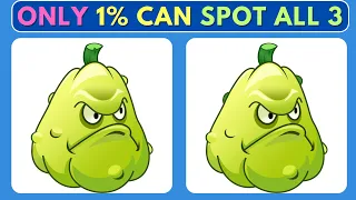 Most Difficult to Spot 3 differences🥇🧠【#028  】| 🌵 Plants v/s 🧟Zombies Edition | Quiz Brainly.