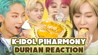 Korean Idol P1Harmony tried Durian for the first time! "It smells like a FART?!" 😱