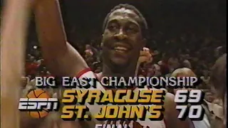 St.John's Redmen vs Syracuse Orangemen (3-8-1986) Big East Championship "A Big East Classic"