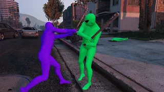 Gta 5 Purple vs Green alien Gang (funny moments)