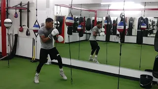 Devin Haney on Double End Bag with speed and accuracy