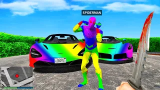 Ich KLAUE alle REGENBOGEN SPIDERMAN AUTOS in GTA 5 RP!