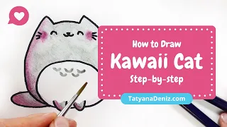 How to Draw a Kawaii Cat Easy and Cute | Guided Drawing Tutorial